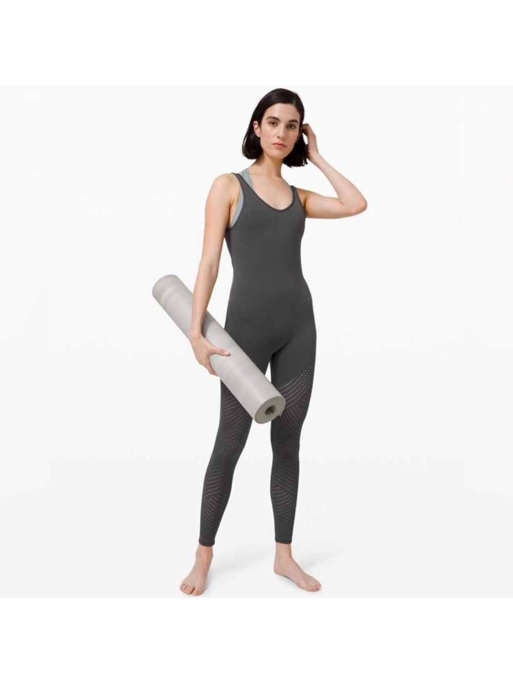 lululemon Charcoal Grey Seamless Full-Length Jumpsuit